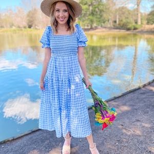 Women’s midi gingham dress